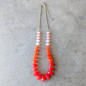 Anthropologie Single Strand Orange Red Lily Mineral Necklace